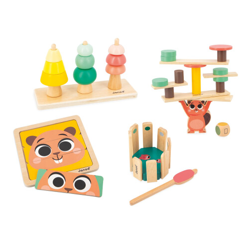 Janod Janod Toy Box - 4 Piece Subscription Learning Set - Early Learner Essentials - Ages 36 Months+ - J04066 1