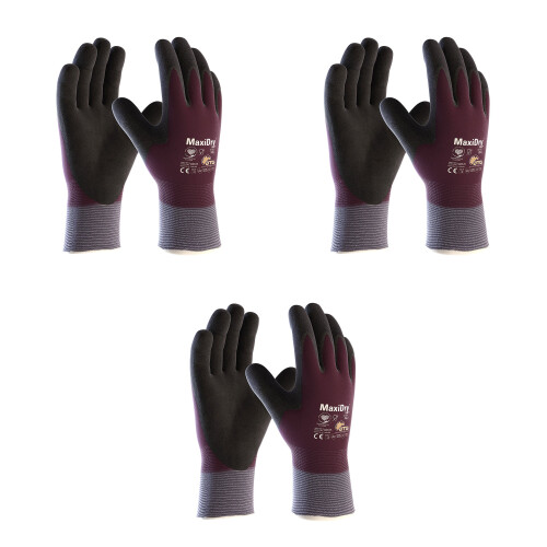 MaxiDry Zero 56-451 Cold Condition Work Glove with Thermal Lining and Full Double-Dipped Nitrile Coating (3 Small)