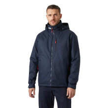 Helly-Hansen Crew Hooded Midlayer 2.0 Waterproof Jackets for Men with Insulated Windproof Sailing Fabric and Packable Hood, 597 Navy - L