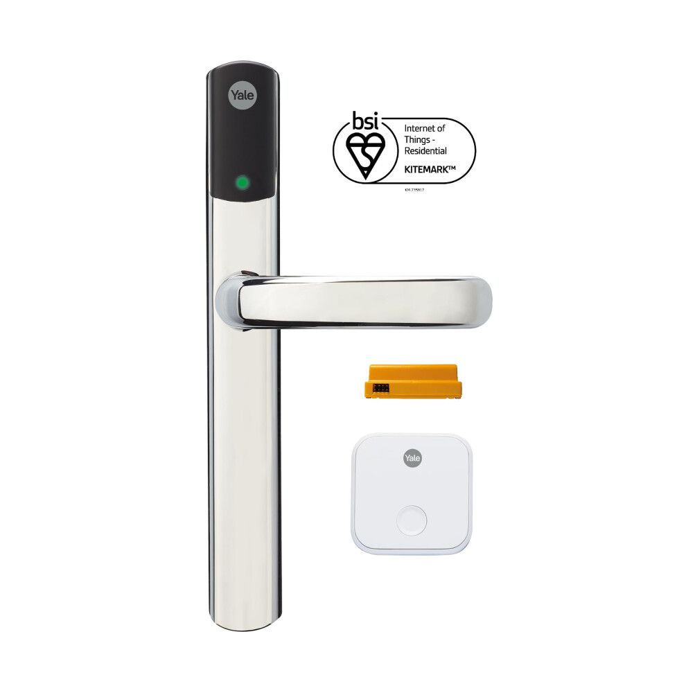 Yale Conexis L2 Smart Door Lock - Chrome - Remote Access From Anywhere, Anytime, No Key Needed, Compatible With Alexa, Google Assistant And Philips Hu