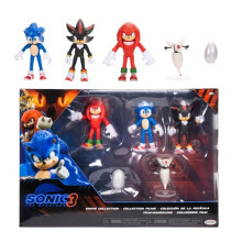 Sonic 3 Movie Action Figures 2.5-Inch Movie Collector Toy Figure Multi-Pack Includes Sonic Knuckles Shadow Buzz Bomber & Drone- Officially Licensed To