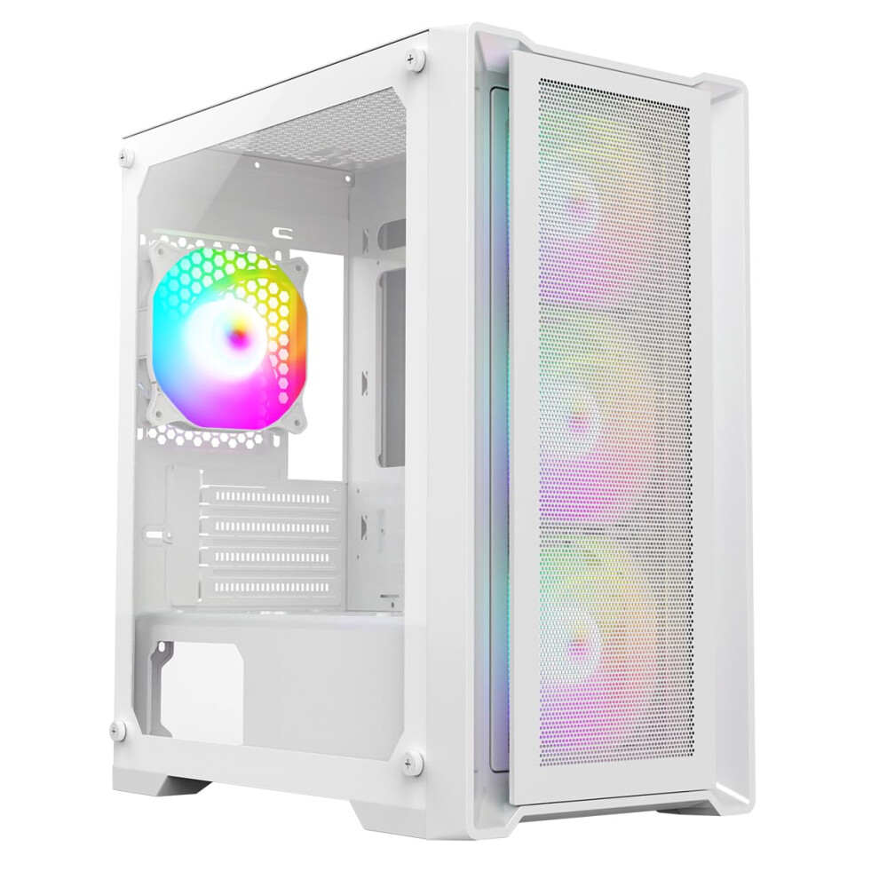 Cit Vento Micro-Atx Pc Gaming Case M/Atx With Mesh Front Panel & Tempered Glass Side Panel With 3 Front Argb Pwm Fans & 1 Rear Argb Pwm Fan Included | 5055492413444