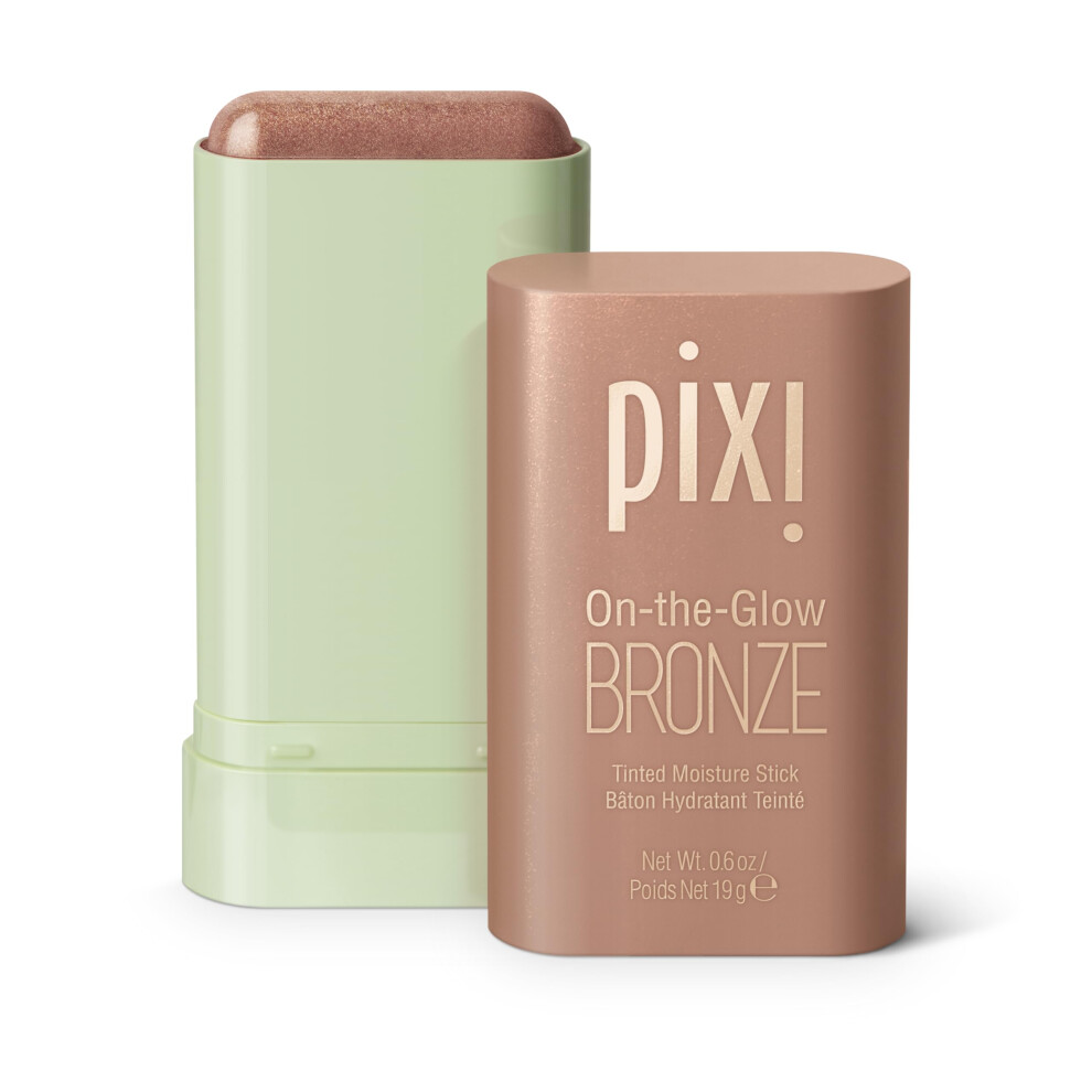 Pixi On-the-Glow Bronze - SoftGlow, Hydrating Tinted Moisture Bronzer Stick with Ginseng, Aloe Vera & Fruit Extracts, For Cheeks & Lips, 19g / 0.6oz,