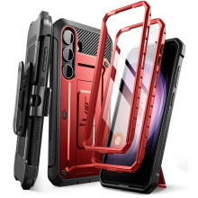 Supcase Unicorn Beetle Pro-fall för Samsung Galaxy S24 5G (2024) [Extra Front Frame] Fullkroppen Dual Layer Rugged Belt Clip & Kickstand Case med