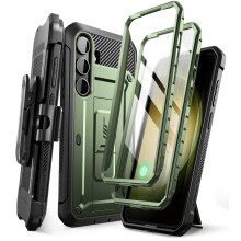 Supcase Unicorn Beetle Pro-fall för Samsung Galaxy S24 5G (2024) [Extra Front Frame] Fullkroppen Dual Layer Rugged Belt Clip & Kickstand Case med