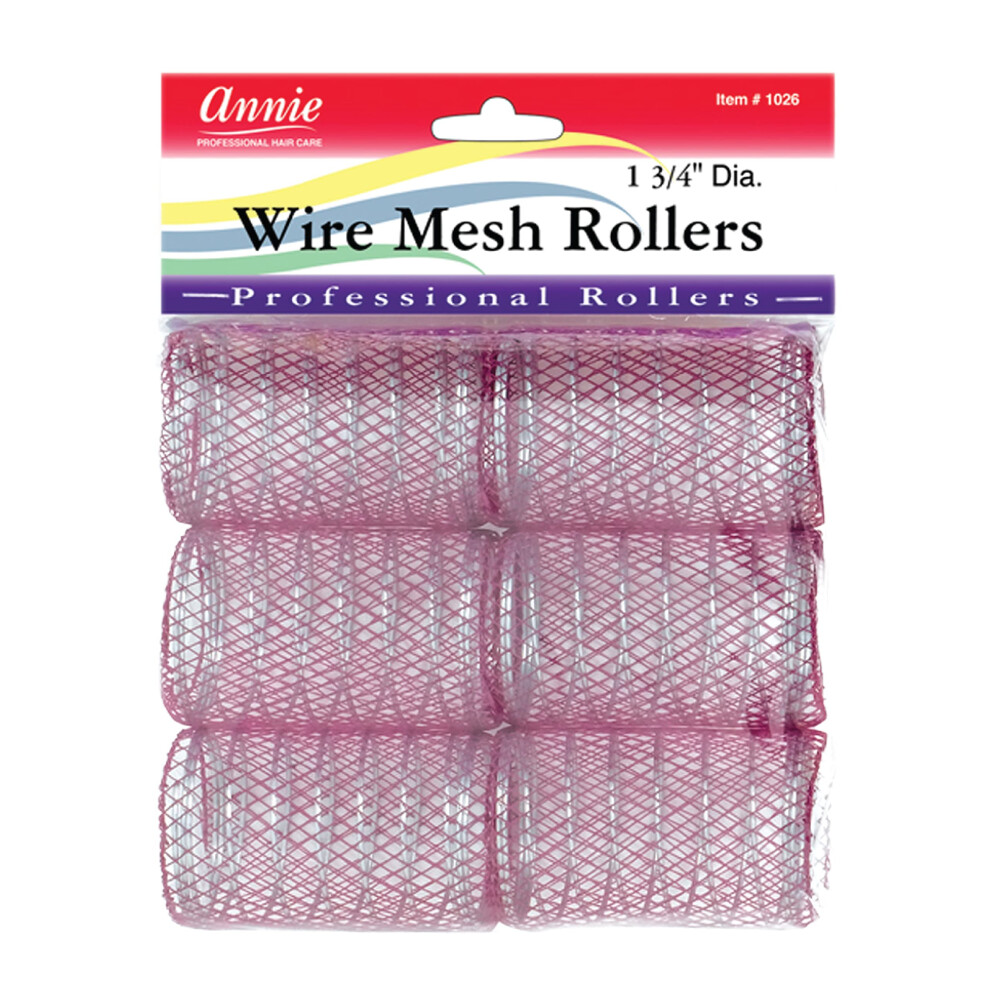 Annie 1-3/4"""" Jumbo Wire Mesh Hair Rollers - 6 Pcs