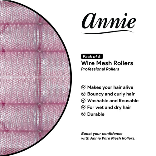Annie 1-3/4"""" Jumbo Wire Mesh Hair Rollers - 6 Pcs 2