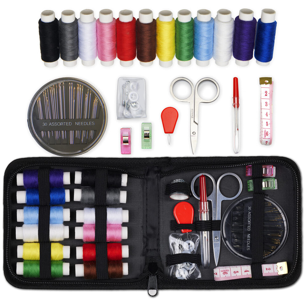 ARTIKA 59-Piece Sewing Kit - Portable for Travel  Includes Scissors  Thread  Tape Measure