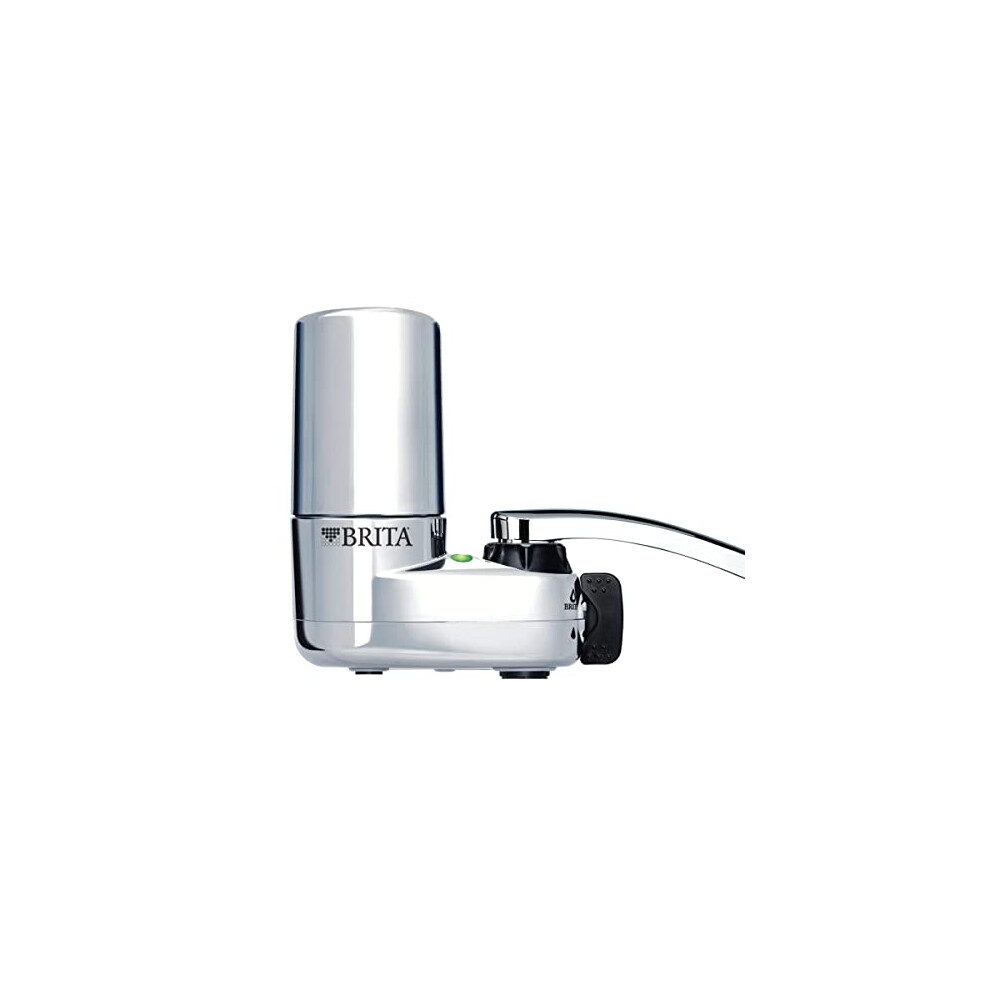 Brita Tap Water Faucet Filtration System With Filter Change Reminder  Reduces 99% Of Lead  Bpa Free  Fits Standard Faucets Only  Chrome