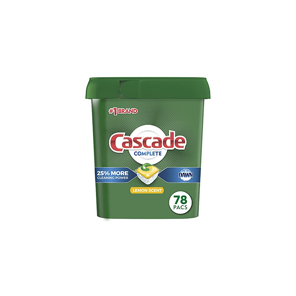 Cascade Complete Dishwasher Pods  Actionpacs Dishwasher Detergent  Lemon Scent  78 Count