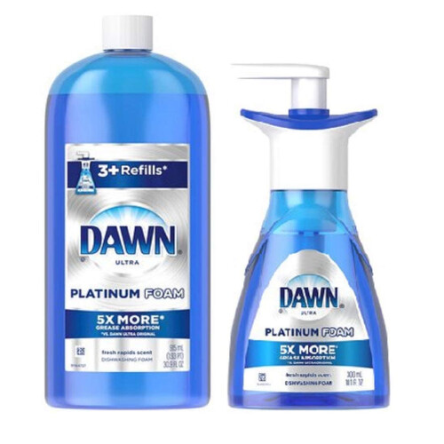 Dawn Platinum Schiuma per Piatti e Ricarica Kit Fresh Rapids