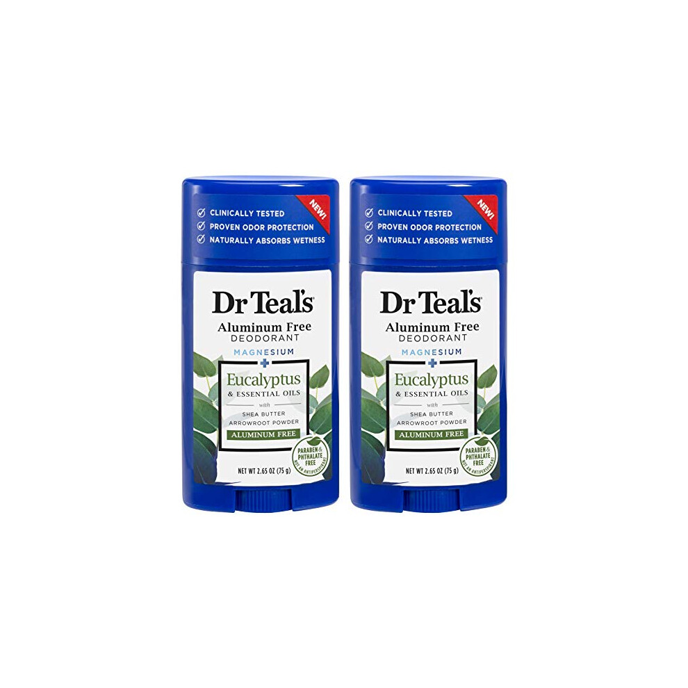 Dr. Teals Aluminiumvrije Deodorant - Eucalyptus - Parabenen- En Ftalaatvrij - 2,65 Oz Verpakking Van 2-image