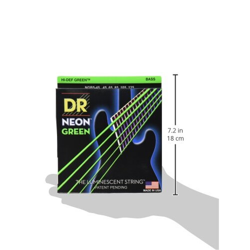 Corde per basso DR Strings HI-DEF NEON (NGB5-45) nere 2