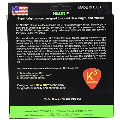 Corde per basso DR Strings HI-DEF NEON (NGB5-45) nere 1