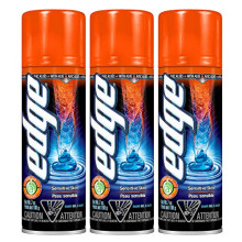 Edge Shave Gel f  r empfindliche Haut, 7-Unzen-Dosen    3er-Pack