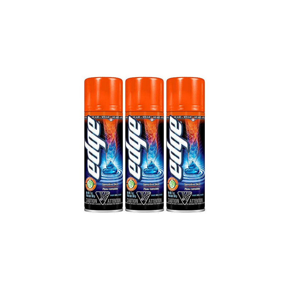 Edge Shaving Gel for Men, Sensitive Skin with Aloe, 7oz (3 Pack) - Sha