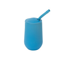 ezpz Happy Cup + slamkov   syst  m - 24 mesiacov+ (modr  ) - 100% silik  nov   poh  rik + slamka pre star  ie batolat   + pred  kol  kov