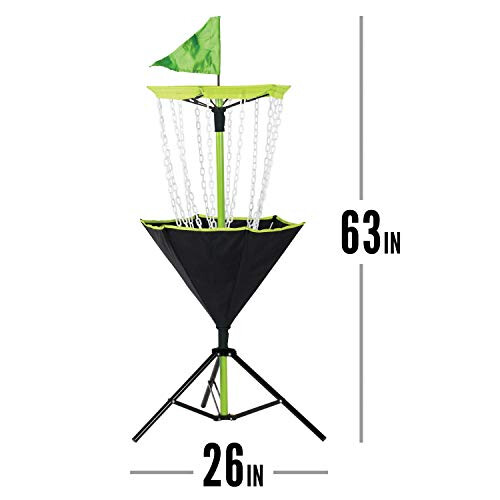 Franklin Sports Disc Golf Basket + Discs Set - Portable Disc Golf Target Basket with Chains - 3 Discs Included - Driver  Mid-Range + Putter 2