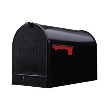 Gibraltar Mailboxes Stanley Extra-Large Capacity Galvanized Steel Black  Post-Mount Mailbox  ST200B00