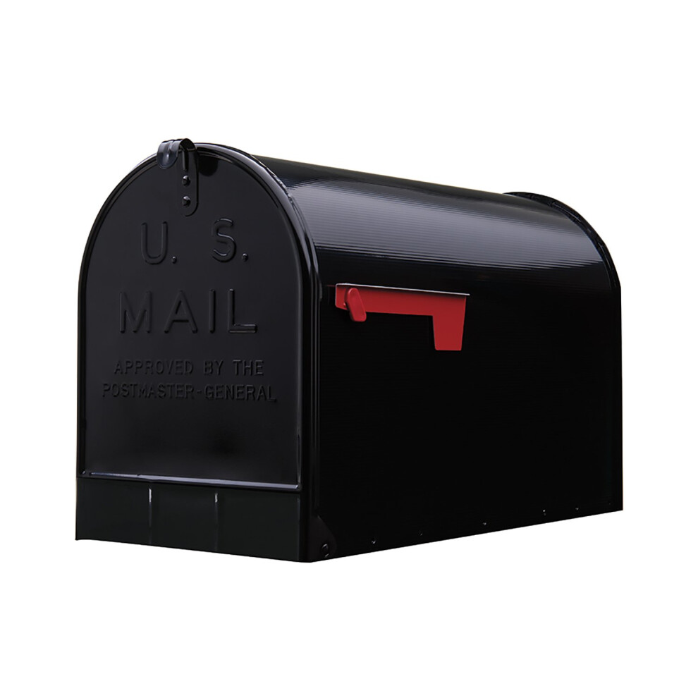 Gibraltar Mailboxes Stanley Extra-Large Capacity Galvanized Steel Black  Post-Mount Mailbox  ST200B00