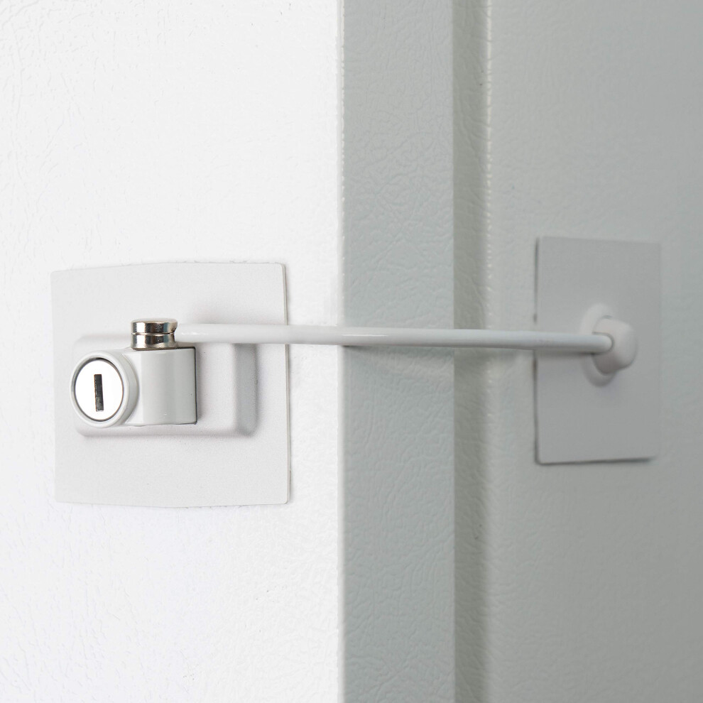 Guardianite Premium Refrigerator Door Lock with Built-in Keyed Lock (White)