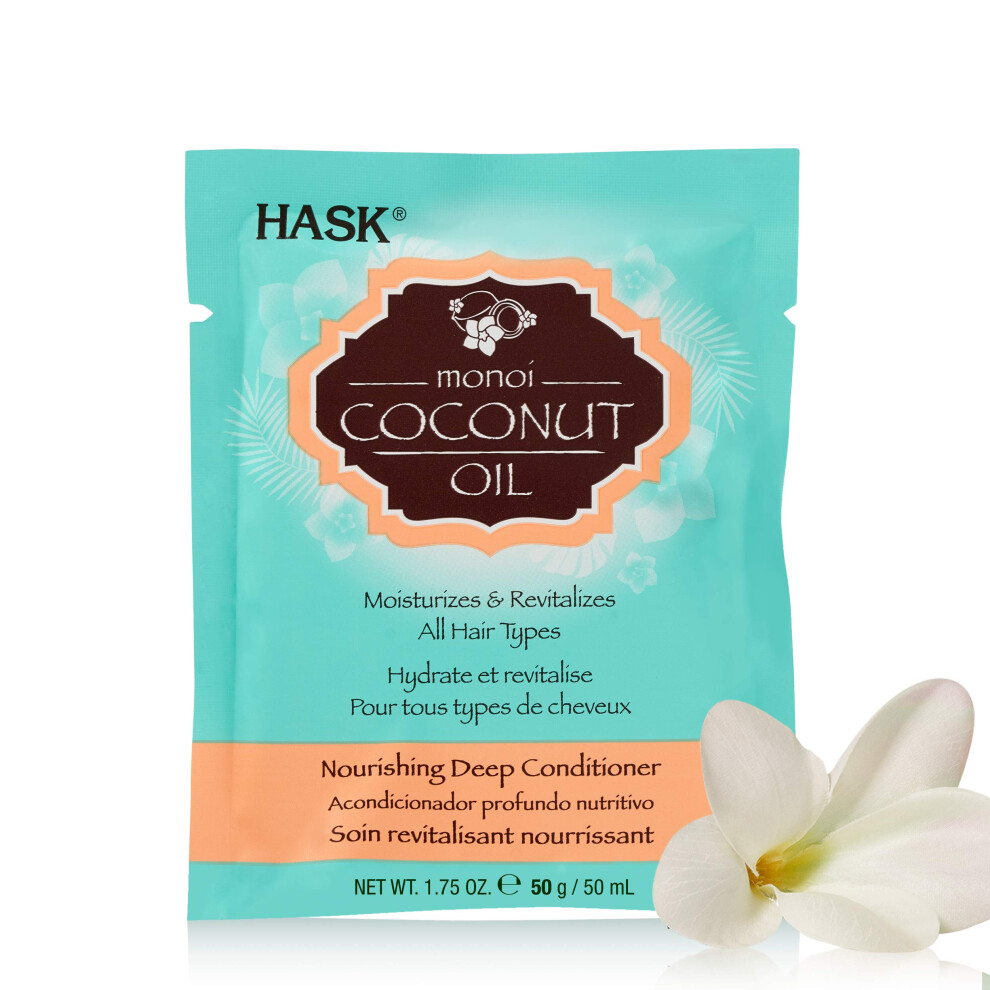 Hask Monoi Coconut Oil Nourishing Deep Conditioning Treatment Packet  1.75 Ounce