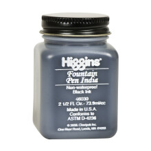 Higgins fekete indiai tinta, 2,5 oz üveg - Nem vízálló, szabad folyású tinta töltőtollakhoz, mártott tollakhoz, ecsethez és kalligráfiához