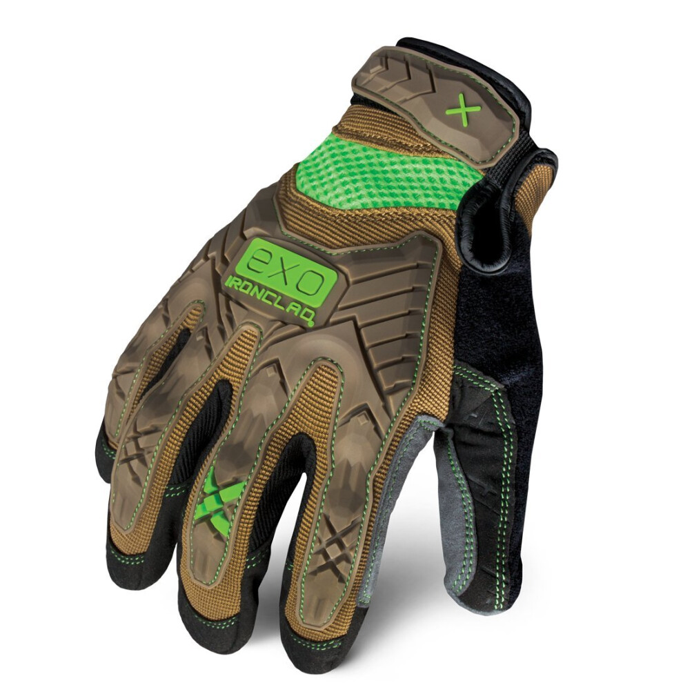 Ironclad EXO Motor Impact Glove; Work Gloves  TPR Impact Protection  (1 Pair)  EXO2-PIG-04-L Brown