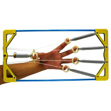 JINWEE Finger Exerciser & Hand Strengthener Expert Grip Strength Training for Athletes Musicians & Physical Therapy (Metal Blue + Yellow Cover)
