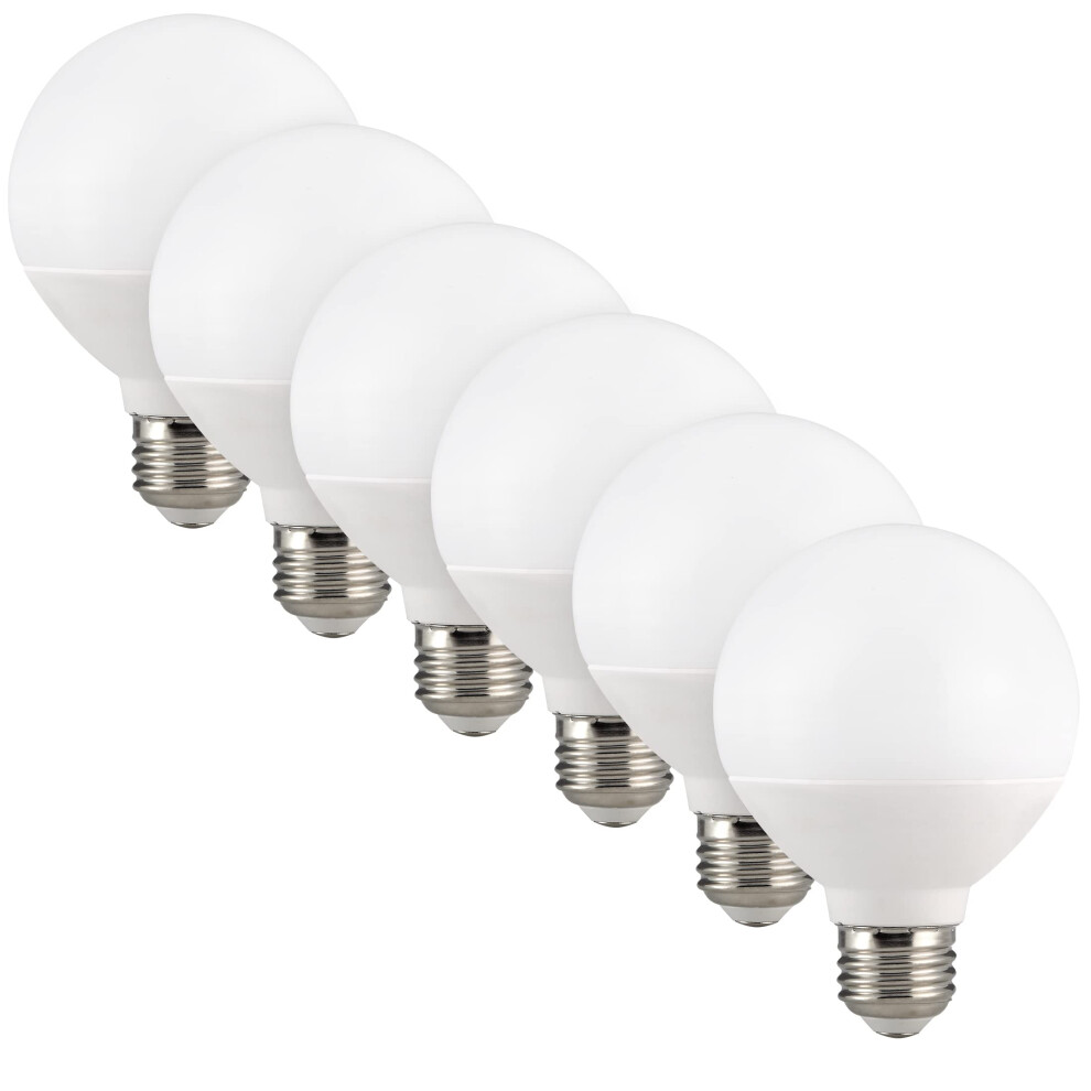 Maxxima g25 LED Light Bulb  E26 Base globe Bathroom Vanity Makeup Mirror Light Bulbs  40 Watt Equivalent  450 Lumens 2700K Warm White (6 Pack)