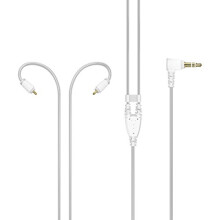 Cable-Stereo-M6PROG2-CL: MEE Audio MX PRO & M6 PRO Replacement Stereo Cable, Clear, 51in, Gold-Plated L-Shaped TRS 3.5mm