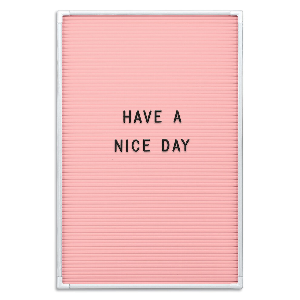 MooreCo Essential Letter Board  White Frame Pink Face  18"""" x 12""""W (84254)