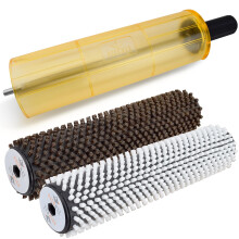 RaceWax Snowboard 300mm Roto Brush Wax Kit Axle-Shield con spazzola in nylon e crine di cavallo - Kit per sciolinatura snowboard - (ZL-7000)