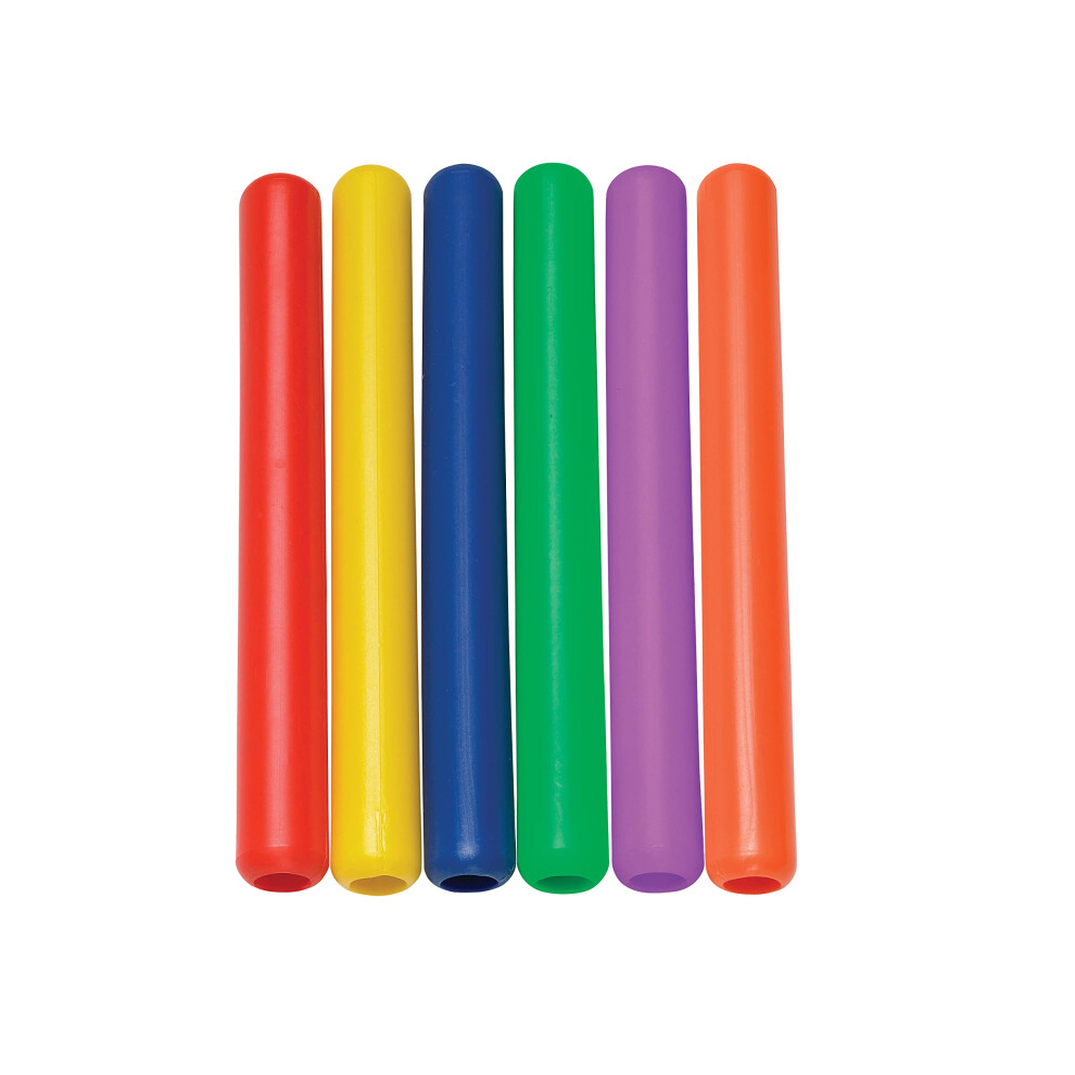 Sportime Beginner Relay Batons  11-1/2 Inches  Assorted Colors  Set of 6 - 1478836