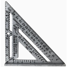 Swanson S0100-A Pro Carpenters Aluminium Speed Square - 5-in-1: Try Square, Miter Square, Saw Guide, Line Scriber, Protractor