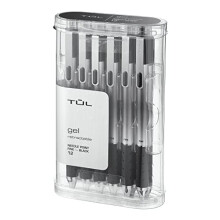 TUL GL1 Retractable Gel Pen  Needle Point  0.5 mm  Gray Barrel  Black Ink  Pack Of 12