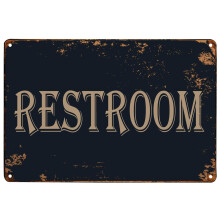 WOSTOD Vintage Metallskylt Toalett Skyltar för Kontor Restauranger 20x30 cm (1 Pack)