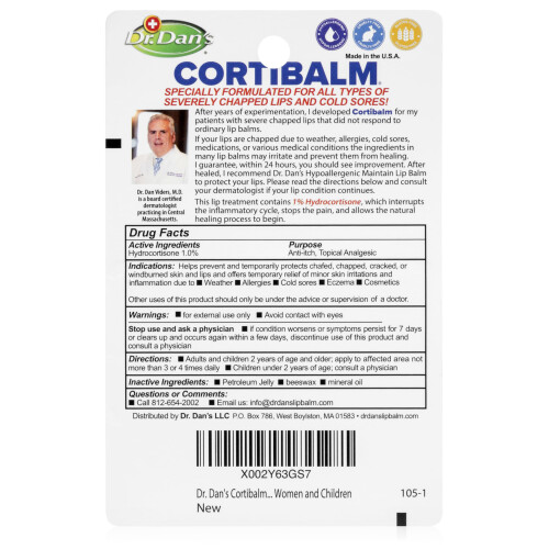 Baby Dan Dr. Dan's Cortibalm-5 pezzi- per labbra secche e screpolate- Balsamo labbra per labbra molto screpolate 1