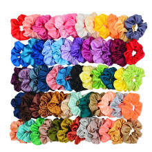 Simnice 60 farver Silke Large Satin H?r Scrunchies Elastiske H?r Bobbles Hestehaleholder H?r Scrunchy Vintage H?rb?nd Tilbeh?r til Kvinder Piger