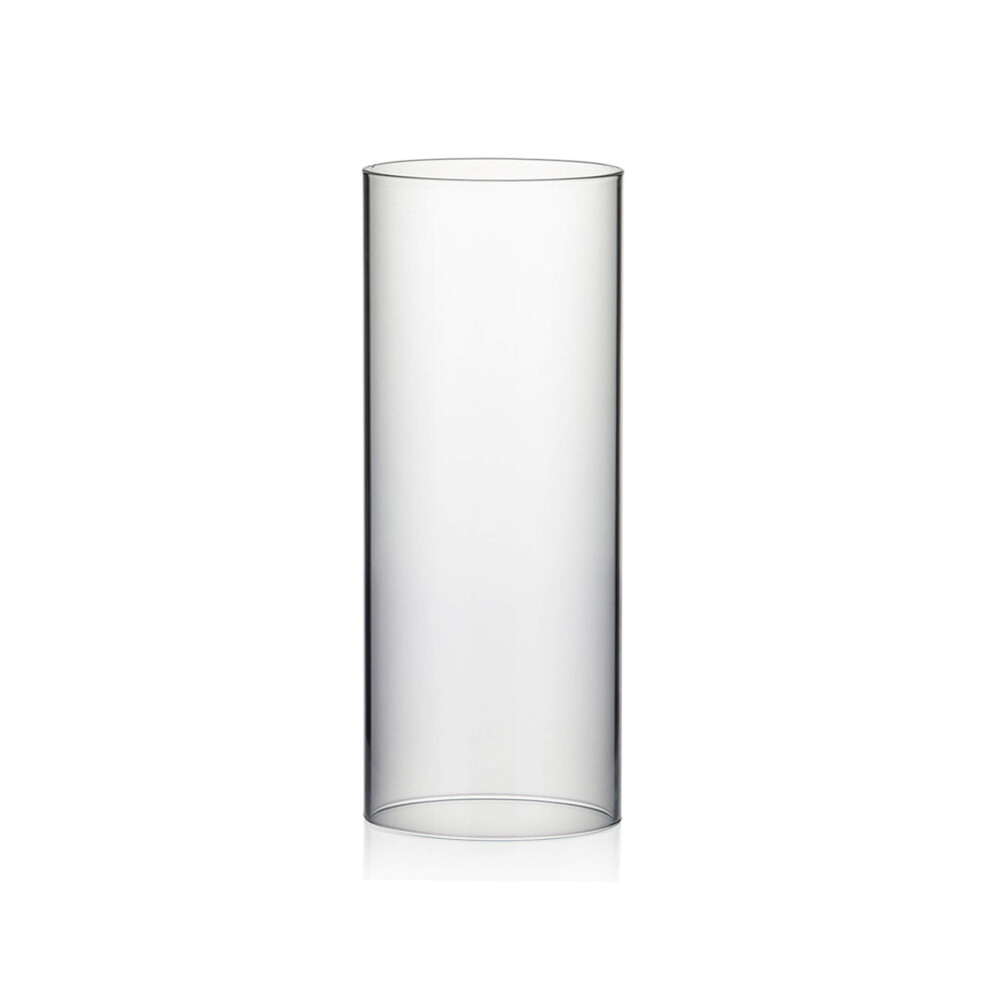 WGVI Hurricane Candle Holder Sleeve  Wide 4.7""""  Height 12""""  Clear Glass Cylinder CandleHolder  Chimney Tube  Open Ended Candle Shade  1 Piece