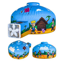 Skywin Air Tent Playhouse for Kids - 77x50 tum Uppblsbara barntlt stter upp och lagrar bort p ngra sekunder (Fan ingr inte) (Blox -stil)