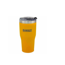 DEWALT 30 oz rustfrit stål termokrus - gul, dobbeltvæg vakuumisolering, spildsikkert flip-låg, passer til de fleste kopopholdere