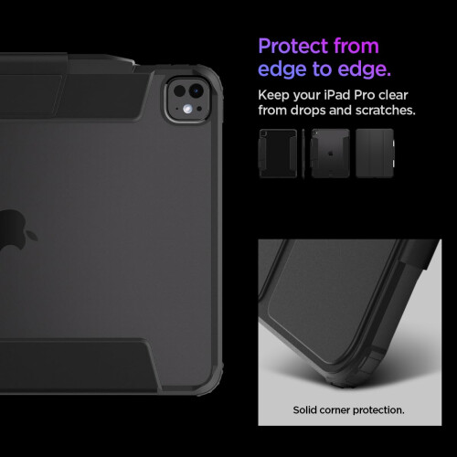 Spigen Spigen Ultra Hybrid Pro Case para iPad Pro 13 polegadas M4 (2024) com suporte de l  pis transparente e absor    o de choque - preto 2