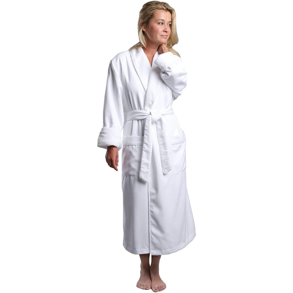 MONARCH Plush Lined Microfiber Bath Robe for Women or Men - Super Soft  Durable Luxury Spa  Resort & Hotel Bathrobe  Generously Sized (Unisex) Cypress