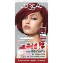 L'Oreal Paris Feria Midnight Bold One-Step Permanent Hair Dye Kit pentru păr închis la culoare - Nu necesită decolorare, Blood Moon