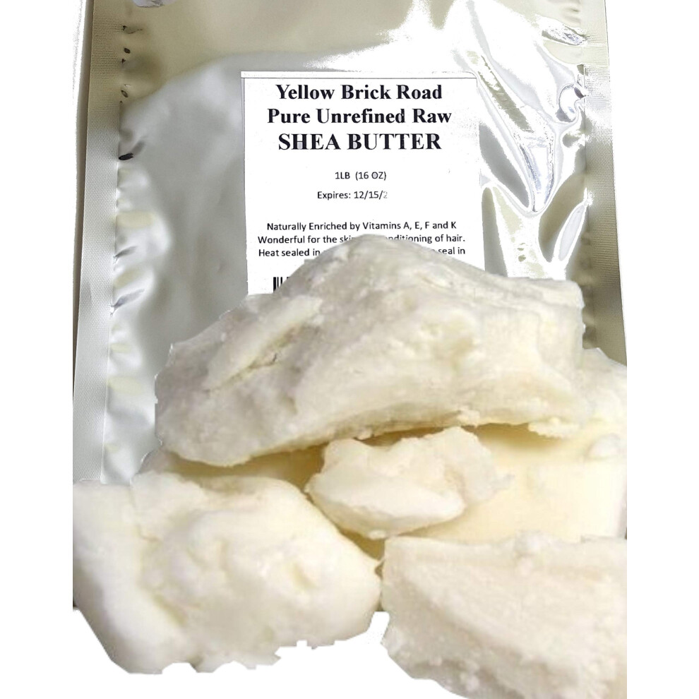 Yellow Brick Road 100% Raw Unrefined Shea Butter-African Grade a Ivory 1 Pound (16oz)