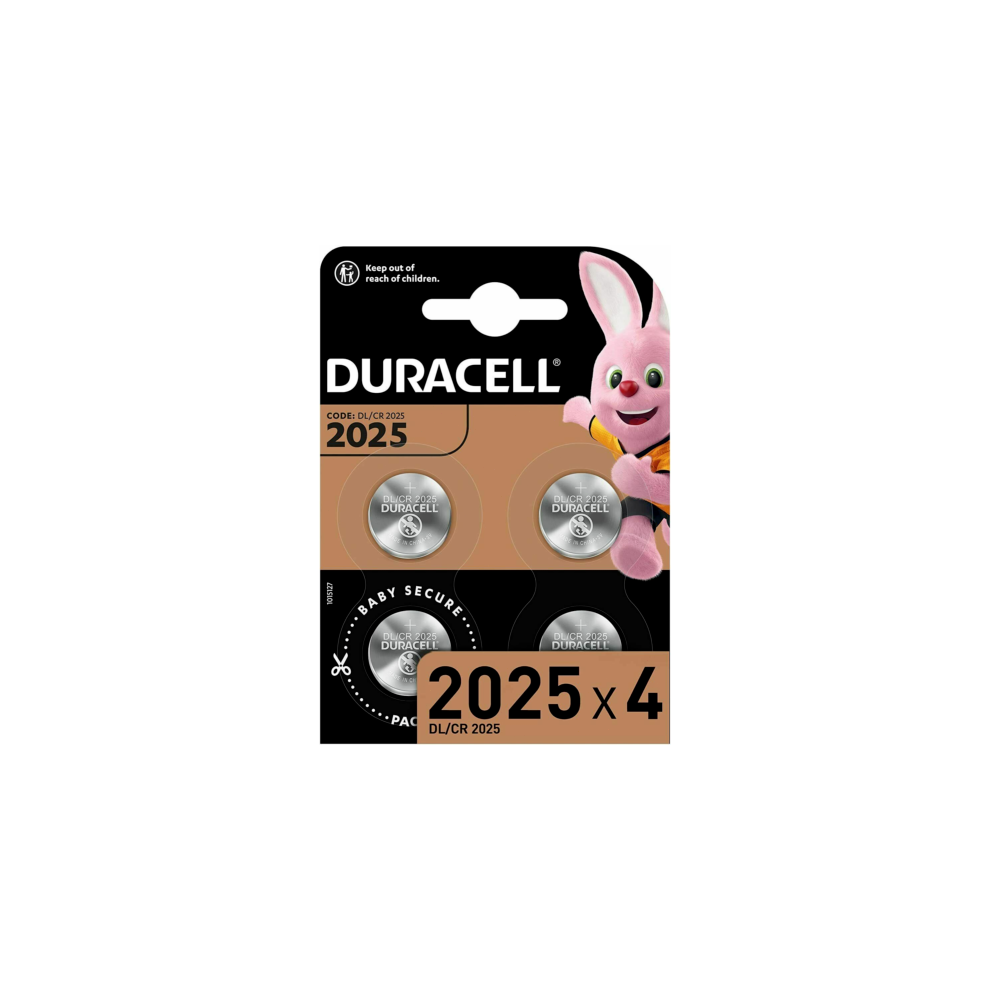 4 pcs Duracell CR2025 3V Lithium Coin Cell Battery 2025 DL/BR2025 Expiry 2027 UK