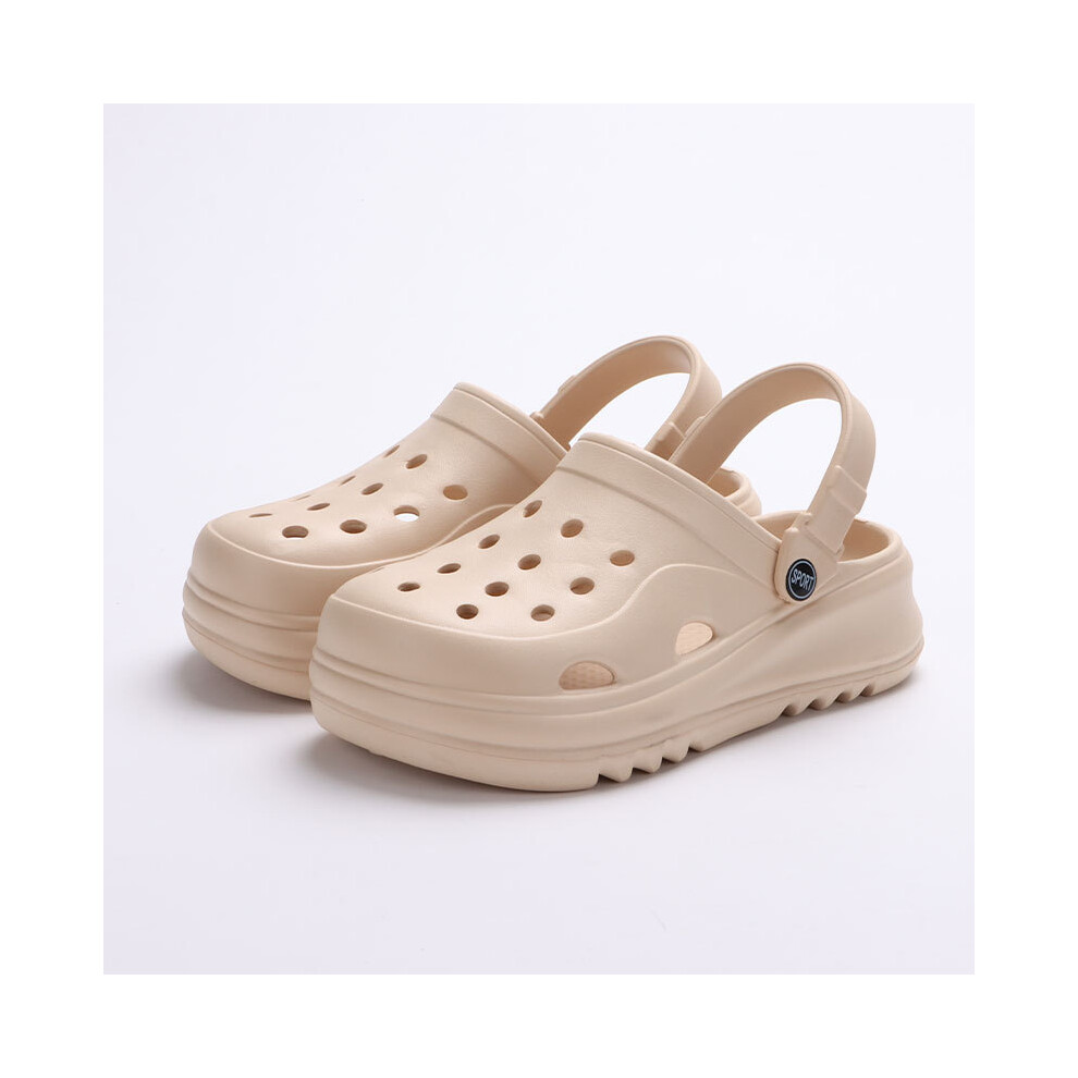(khaki, 38 39) Chunky Platform Clogs Shoes for Women Thick Bottom Non Slip Beach Sandals Woman Summer 2024 Fashion Wedges EVA Sandals Slippers
