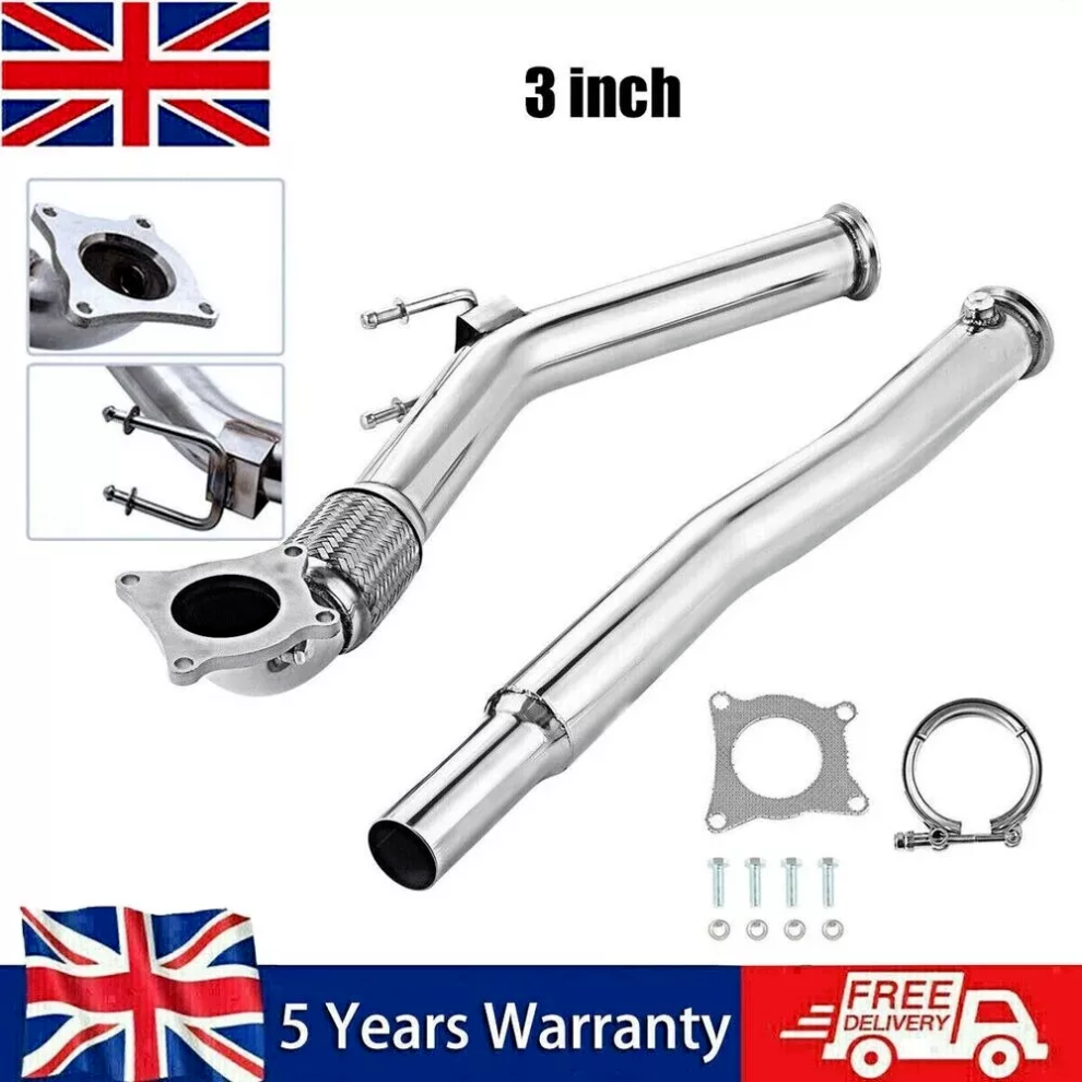 3" Inch Exhaust De Cat Decat Downpipe For Vw Golf Scirocco Mk5 Mk6 2.0 Gti Uk 3464966855475