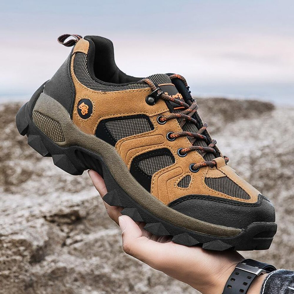 (brown, 41) Autumn And Winter New Suede Leather Outdoor Anti-skid Rubber Large Size Men&apos;s Hiking Shoes Women&apos;s Large Outdoor Boots Women&apos;s Sports S